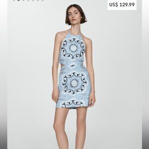 Mango linen mini dress